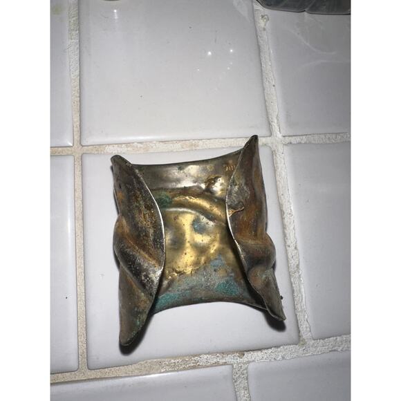 VINTAGE ALLEN JACOBSEN BRUTALIST MODERNIST CUFF BRACELET SIGNED! - Picture 2 of 7